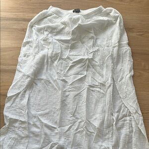 J.CREW WHITE LONG SKIRT WITH LEG SLIT